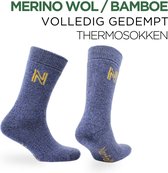 Norfolk / Plein air / Laine Mérinos et Bamboe Thermique, Chaussettes Rembourrées Complètes / Gabby / 35-38 / Blauw / Unisexe