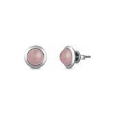 Quinn - zilveren oorstekers met rozenkwarts - 036838930