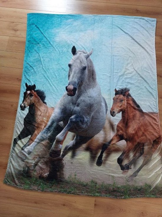 Plaid Deken Paard Flanel 200 x 150 cm Cadeau