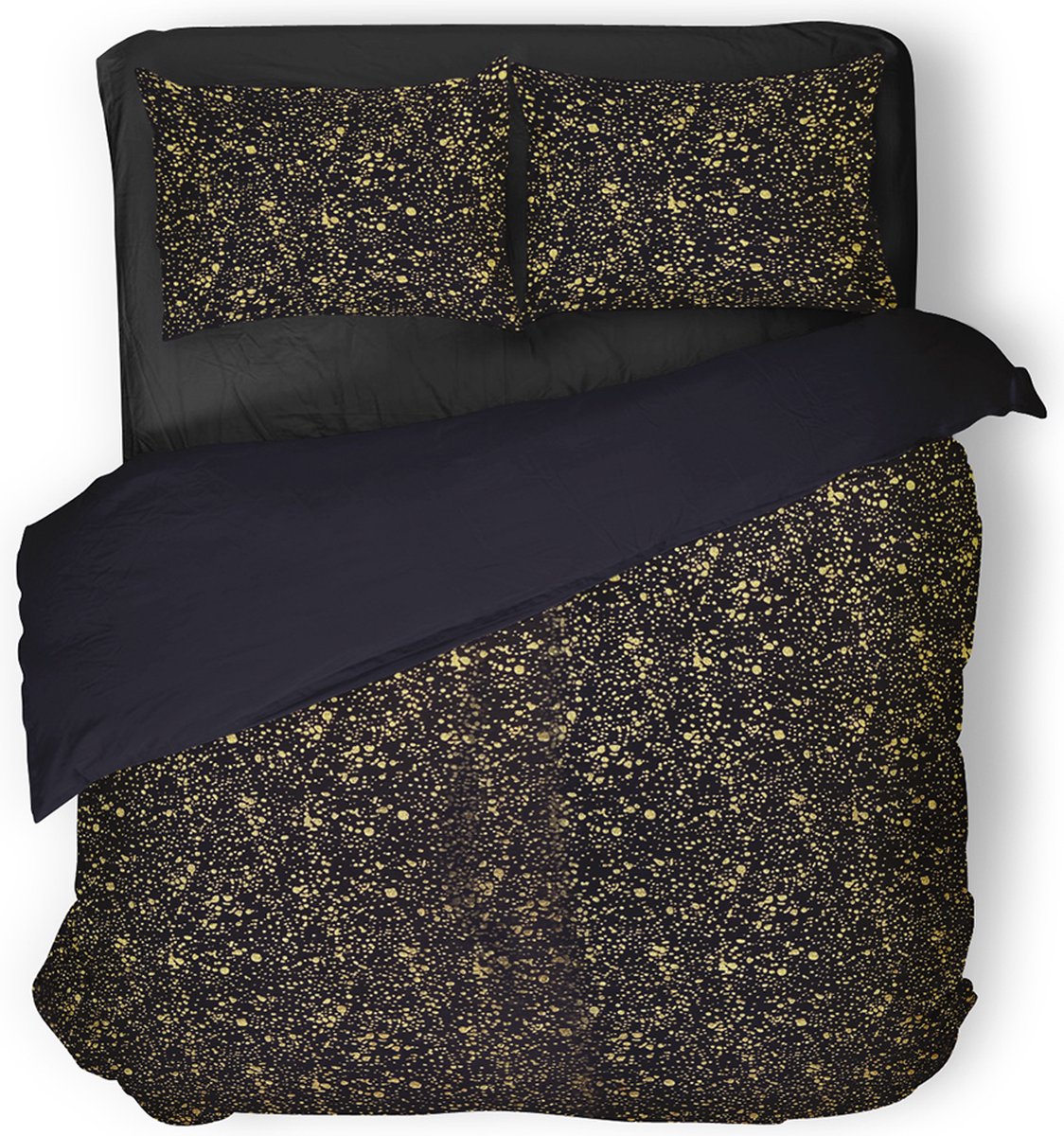 Eleganzzz Dekbedovertrek Foil Velvet - Black - Dekbedovertrek 240x200/220cm - 100% Velvet - Lits Jumeaux dekbedovertrekken