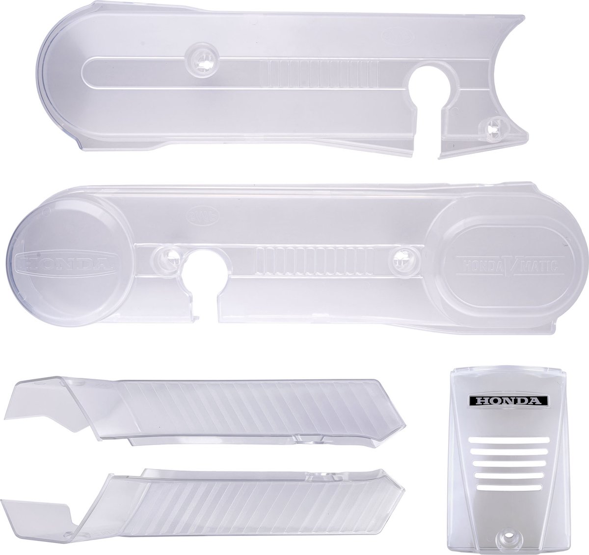 Complete set TRANSPARANT voor Honda Camino - Zijkappen, voetkappen en een frontmasker
