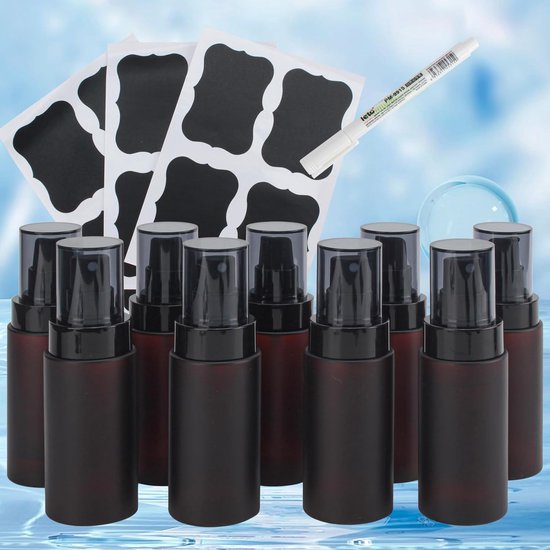 Babyflesje - Cosmetische flessen Toiletartikelen, plastic containers voor toner en lotion, reisformaat toilettasset met pompspuitflessen, reispompflessen voor toiletartikelen (100 ml amber)