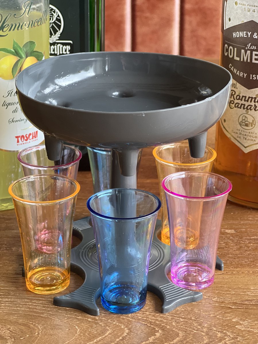 Shot dispenser met 6 shotglaasjes - Drank dispenser met borrelglaasjes