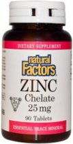 ZINC CHELATE 25 MG (90 TABLETS) - NATURAL FACTORS