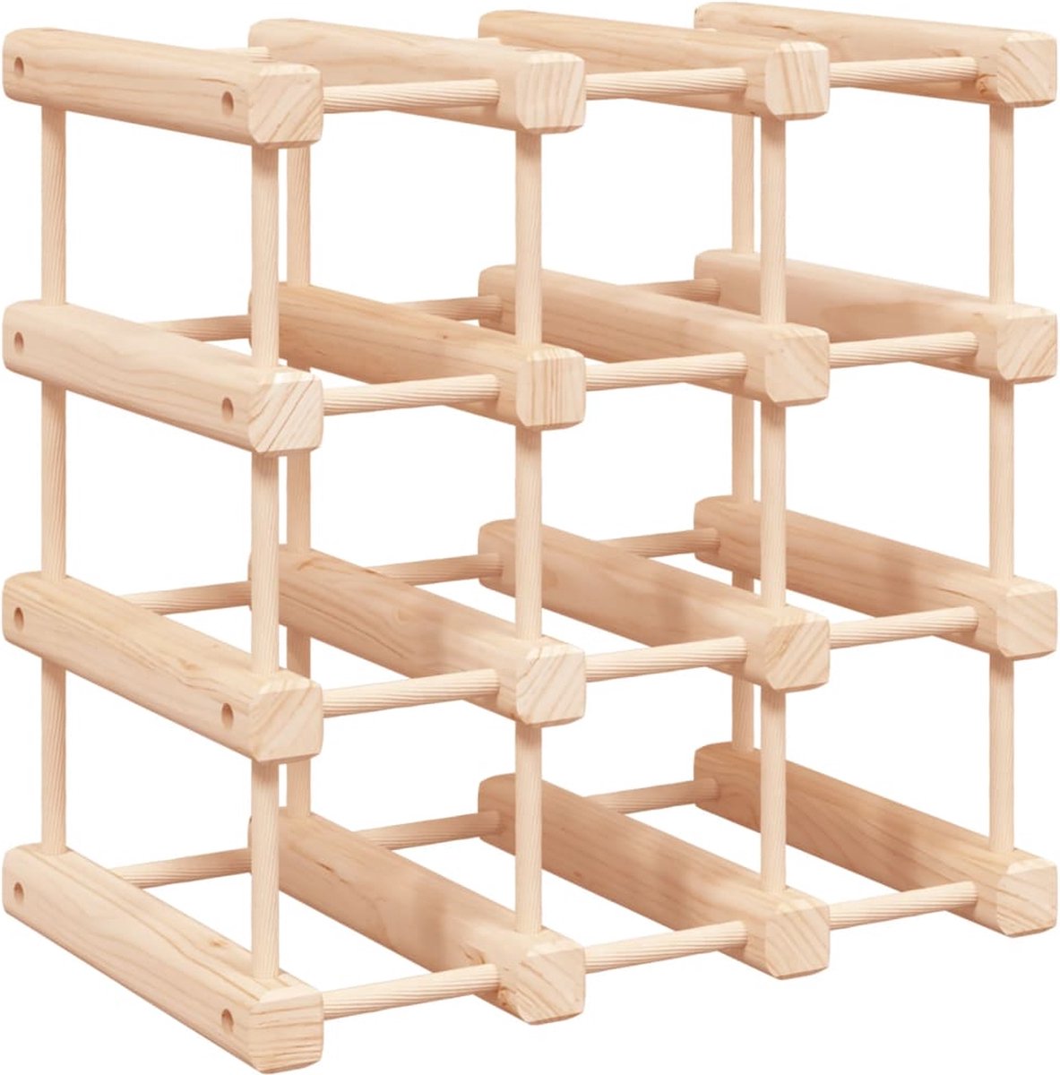 vidaXL - Wijnrek - voor - 12 - flessen - 36x23x36 - cm - massief - grenenhout