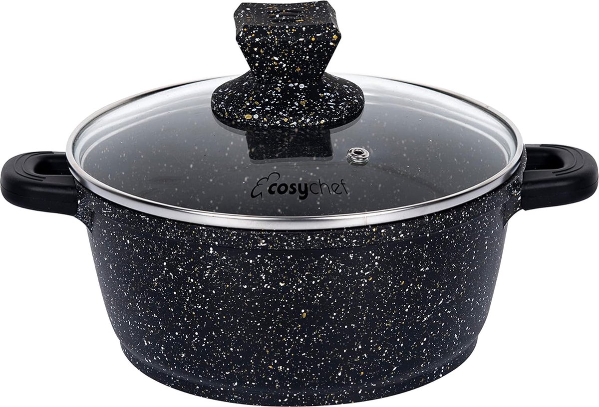 JUST PERFECTO Batterie De Cuisine Induction Set De Casseroles Avec Couvercle Casserole Tout Feux Poele Anti Adhesive Poele