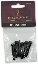 Premium Brugpinnen zwart akoestische gitaar - Set (6 stuks) Brugpin - Pinnen voor gitaar - Gitaar volwassenen - Gitaar kind