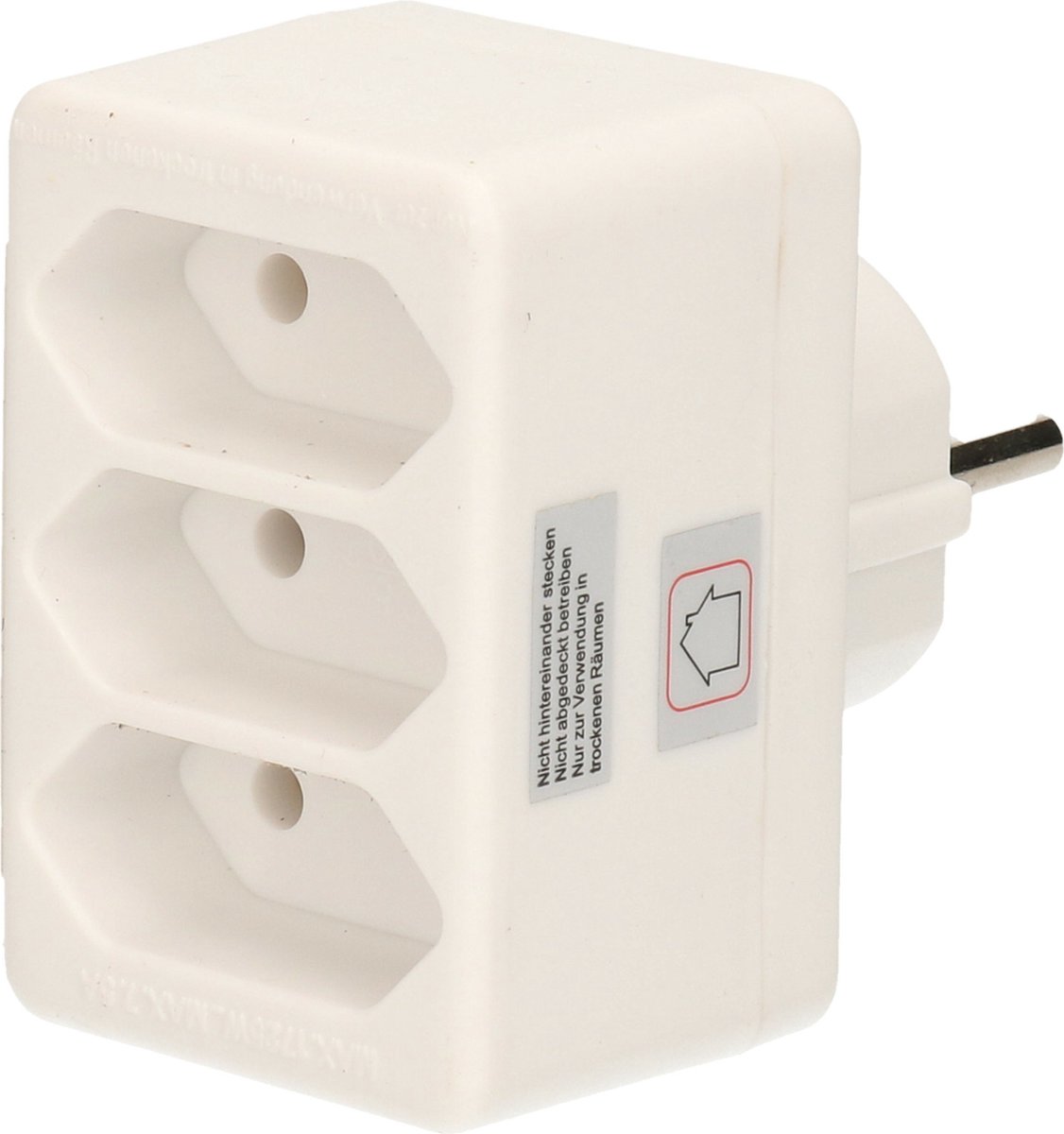Humbert Stopcontact splitter - triple - wit - voor 3 platte stekkers - verdeelstekkers