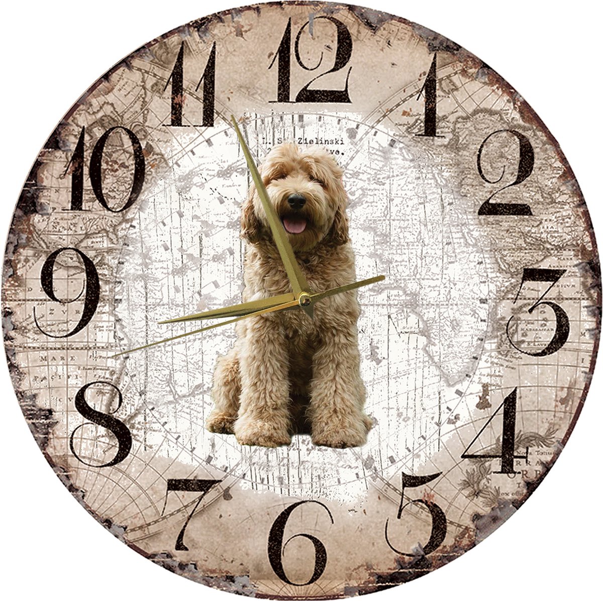 Houten Klok - 30cm - Hond - Australische Labradoedel