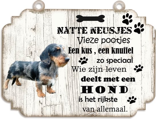 Spreukenbordje Hond: Tekkel / Teckel