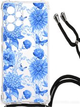 Case voor Geschikt voor Samsung Galaxy A53 Flowers Blue