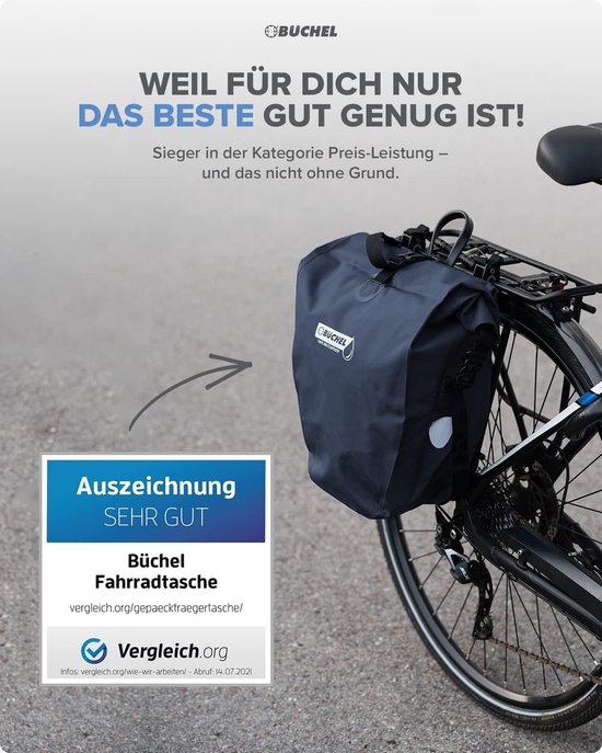 Sac Vélo Imperméable 30l Sac à Dos Vélo 3-en-1 30L Étanché BADAWIN - Sacoche Porte-Bagages Sac à Dos Bandoulière, Réfléchissant, Compartiment Ordinateur 17, Idéal Velotaf