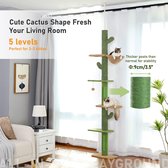 Bol.com Cactus kattenboom van vloer tot plafond kattentoren met verstelbare hoogte (229-275cm) 5 lagen klimactiviteitencentrum v... aanbieding