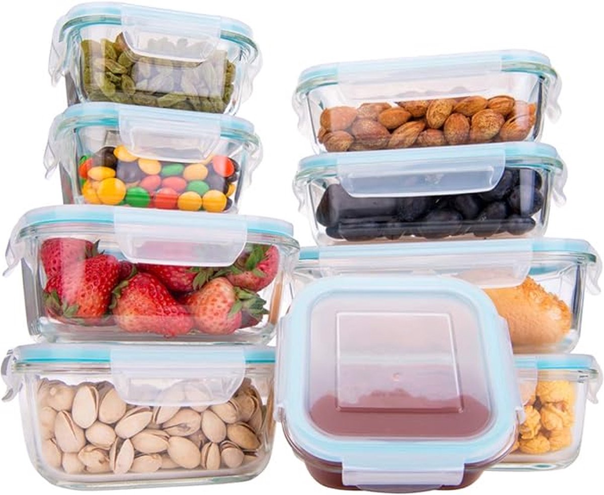 Voedselopbergcontainers - Set of Glass Food Storage Containers