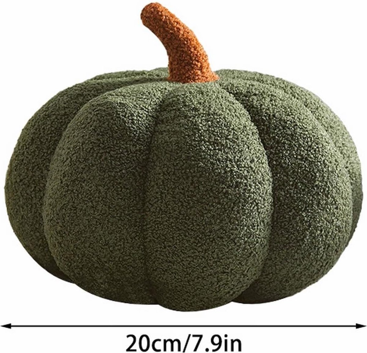 4 stuks gesimuleerd pompoen pluizig sierkussen pluche kussen 3D-pompoenvormig kussen herfst zacht decoratief kussen voor oogstfeest Halloween, 30 cm, 18 cm (bruin