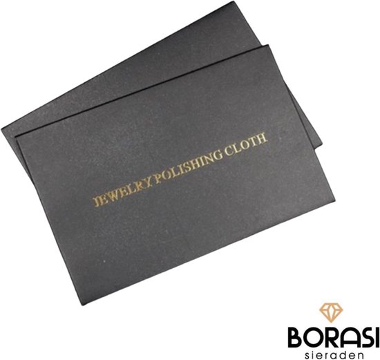 Chiffon de nettoyage Argent Borasi | Tissu brillant Bijoux en argent | Tissu brillant Goud | Pour les Bijoux | 10x6,5 cm |
