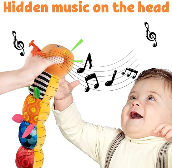 Montessori Babyspeelgoed, 0, 3, 6 maanden, rups muziekspeelgoed