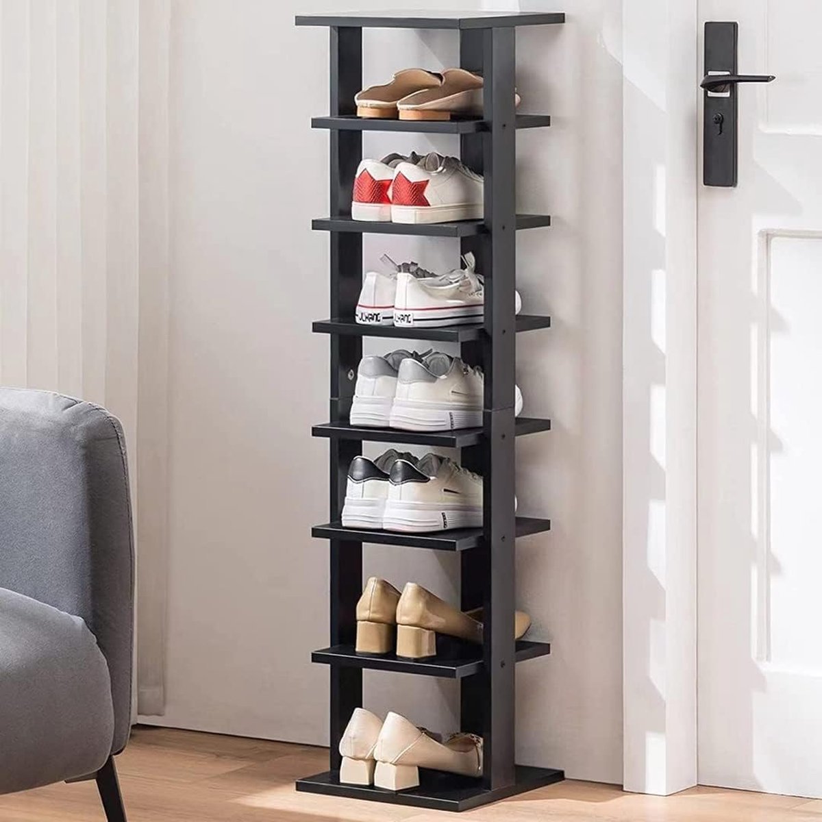 Organisateur de chaussures à 3 niveaux, Solutions de rangement pour  articles ménagers en métal - Porte-vêtements pliable gain de place