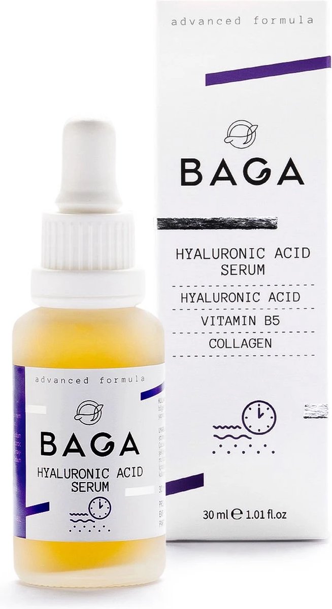 BAGA HYALURONIC ACID SERUM - Hyaluronic Acid - Vitamine B5 - Zinc Pca 1%
