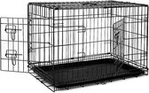 Hondentransportkooi hondentransportbox dierentransportbox hondenbox, (L) 76x49x56 cm zwart
