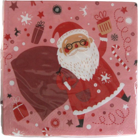 Servetten Duni Kerst "Happy Santa" 33x33cm