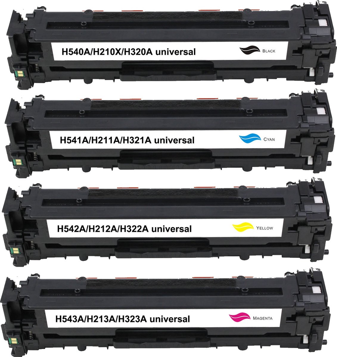 MediaHolland - Huismerk Toner CF210X-CF211A, CF212A, CF213A geschikt voor HP Laserjet Printers - Zwart, Cyaan, Magenta en Geel - Toners Cartridges - Zwart: 2400 Pagina's & Kleur: 1800 Pagina's