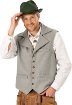 Funny Fashion - Boeren Tirol & Oktoberfest Kostuum - Oktoberfest Vest Bertje Von Bier Man - Groen, Grijs - Maat 56-58 - Carnavalskleding - Verkleedkleding