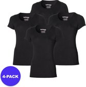 Apollo (Sports) - Bamboe T-Shirt Dames - Zwart - Maat S - 4-Pack - Voordeelpakket