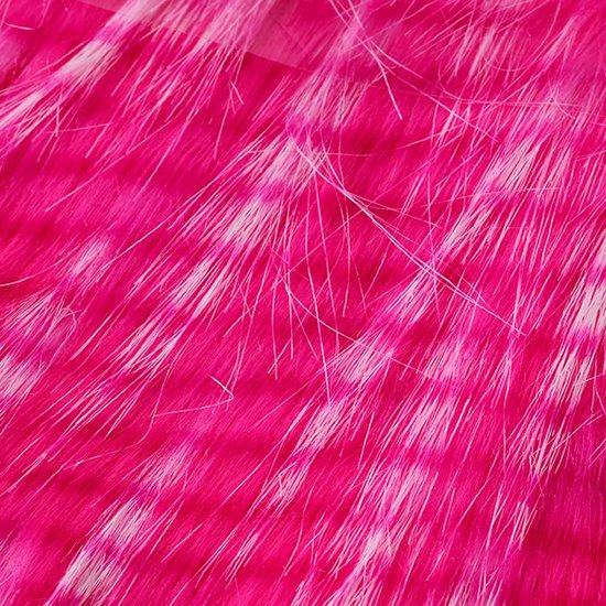 Close-up van fuchsia roze pluizig materiaal met witte haren.