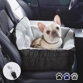 Siège auto pour chien, y compris ceinture de sécurité stable, siège pour chien lavable et antidérapant pour chiens de petite à moyenne taille, adapté à tout type de voiture, avec poches de rangement latérales, noir