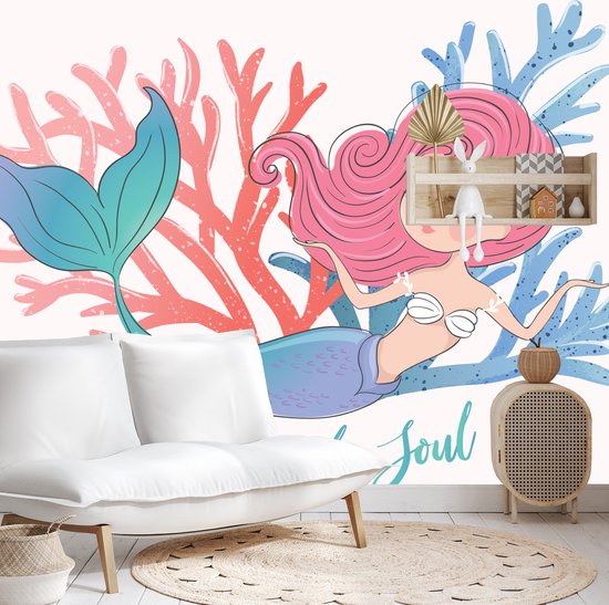 Papier peint photo Sirènes avec Plantes - Papier peint non tissé - 300 x 210 cm