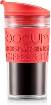 Bodum | Mug de voyage avec couvercle / Travelmug | Plastique à double paroi | 0.35L | Rouge / Transparent