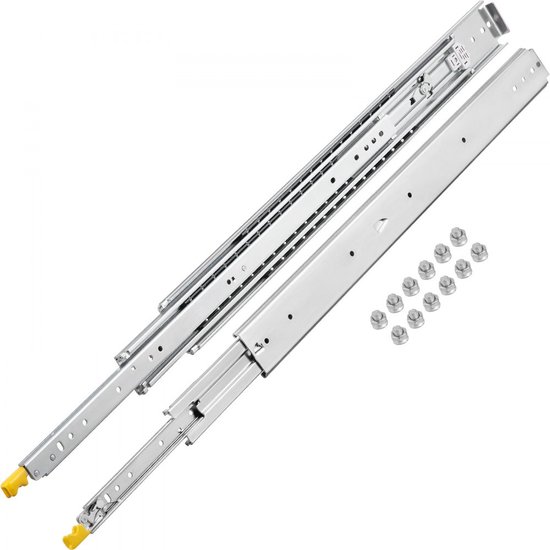 Paire De Glissières De Tiroir Heavy Duty 24" Findmall - Extension Complète, Serrure, 250lb - Neuf