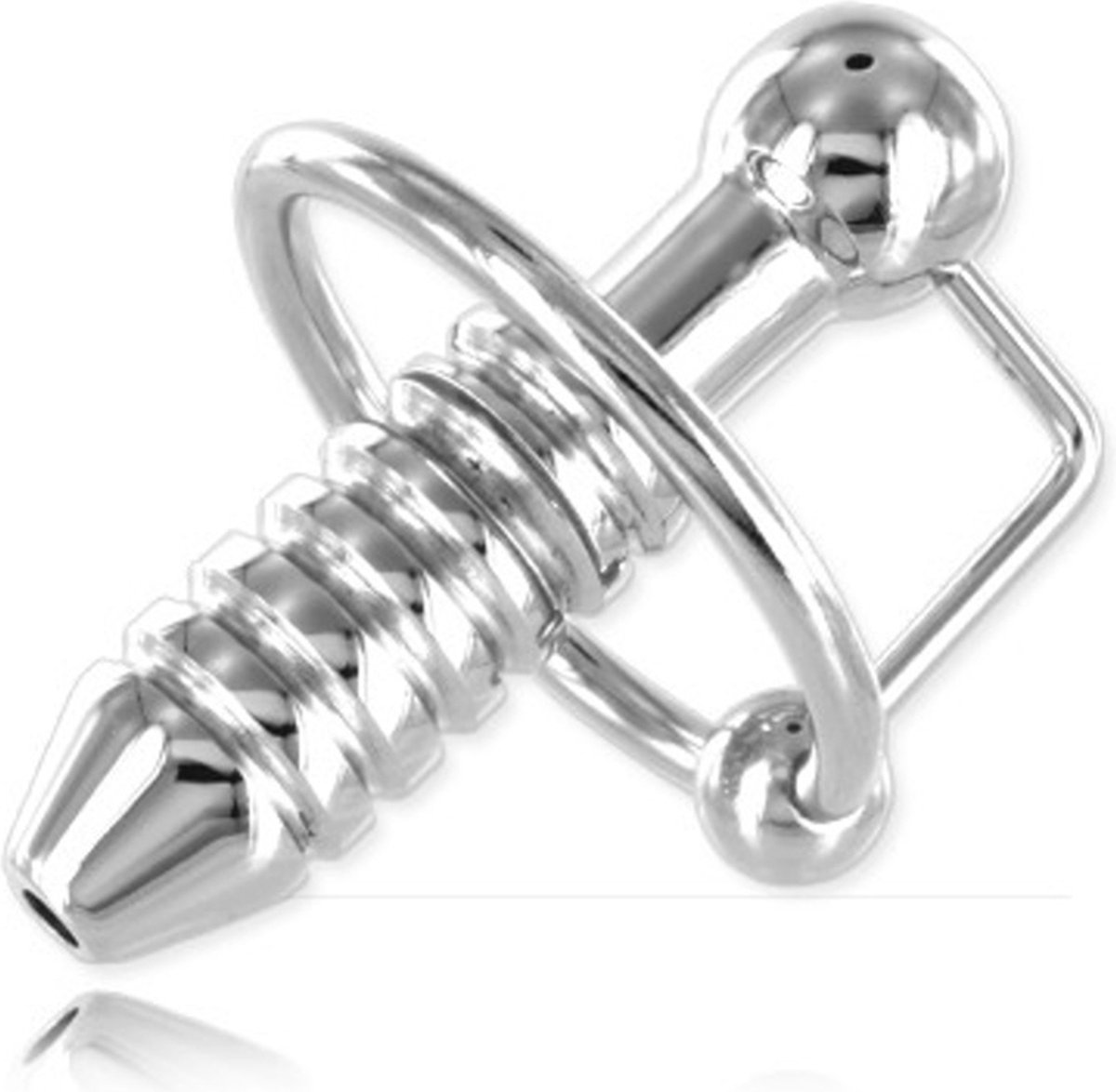 Goedkoopste Black Label - RVS torpedo penis plug - 28 mm eikel ring