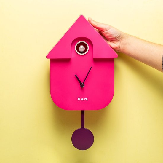 Horloge Coucou Violette Fisura – Pendule Design, Plastique, Idée Cadeau Originale