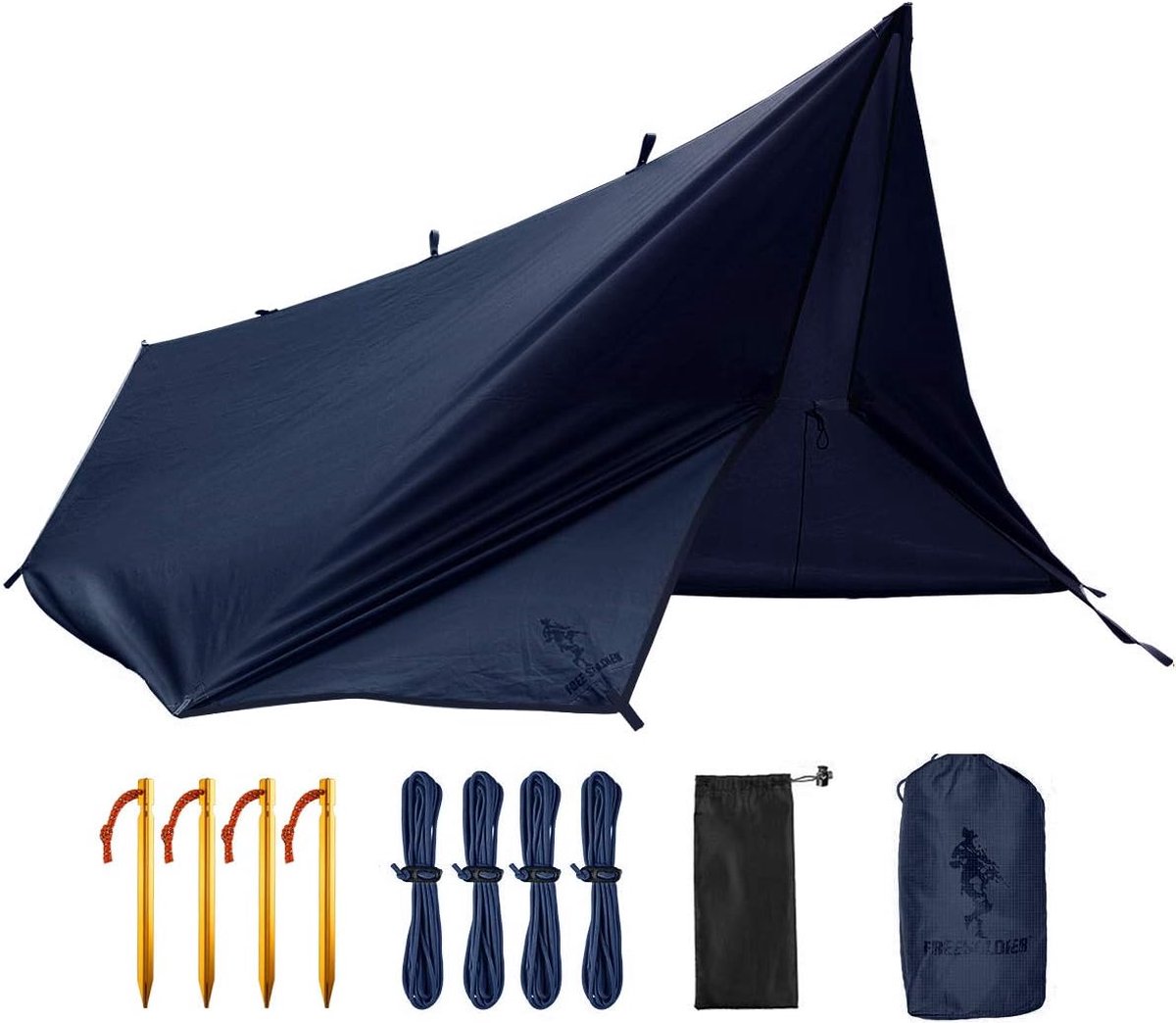 Bâche imperméable en nylon 210T pour tente de camping - 6 piquets et 6  cordes élastiques