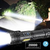 Bol.com 20000Lumen oplaadbare LED zaklamp professionele krachtige LED zaklamp met 7 modi en oplaadindicator waterdichte draagbar... aanbieding