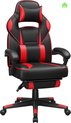 Bobbel Home Ergonomische Gaming Chair - Bureaustoel Kantelmechanisme - Lendekussen & Hoofdkussen - Ergonomische Luxe Racing Style Design Game Computer Stoel - Gamestoel Voor Gamen/Kantoor/Thuiswerken - Zware Belasting - Kunstleer - Zwart/Rood