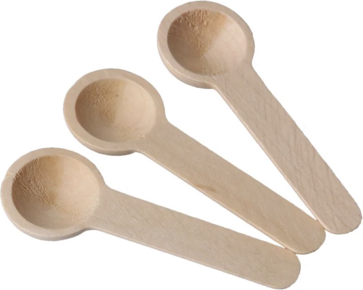ecobaby - Mini Houten Lepels - Kleine Theelepeltjes - Houten Schepjes - Doseerschep Maatlepel - Lepels Voor Keuken, Koken, Kruiden, Koffie, Thee, Suiker en Zout - Spatel - set van 10