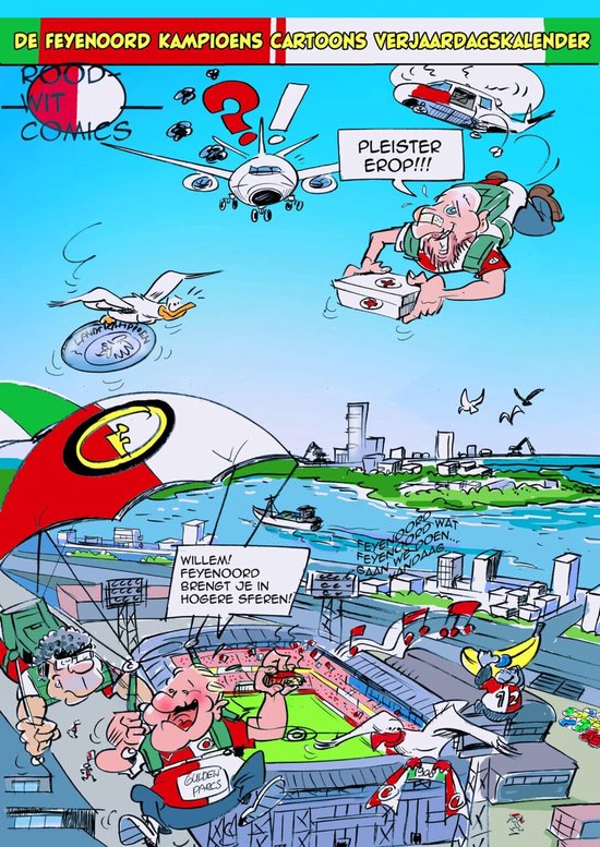 Foto: De feyenoord kampioens cartoons verjaardagskalender