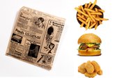 Rainbecom - 50 pièces - 19 x 17 cm - Papier pour sac à hamburger - Papier sulfurisé - Sac en papier pour sandwichs - Papier journal marron