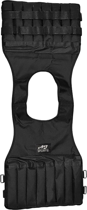 AJ-Sports Verstelbaar Gewichtsvest 10kg - Gewichtsvesten - Weight vest - Gewichten - Krachttraining & Crossfit Trainingsvest - Hardlopen - Cardio - Calisthenics - Crossfit - Zwart - Geschikt vanaf maat M / L