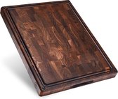 BY JRM Planche à découper en bois avec support et plateaux de collecte - Set de planche à découper Bamboe