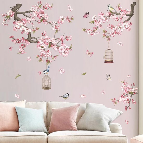 Stickers muraux de Fleurs de cerisier, branches de Fleurs roses
