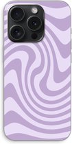 Case Company® - Hoesje geschikt voor iPhone 15 Pro hoesje - Swirl Paars - Soft Cover Telefoonhoesje - Bescherming aan alle Kanten en Schermrand