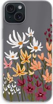 Case Company® - Hoesje geschikt voor iPhone 15 Plus hoesje - Painted wildflowers - Soft Cover Telefoonhoesje - Bescherming aan alle Kanten en Schermrand