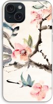 Case Company® - Hoesje geschikt voor iPhone 15 Plus hoesje - Japanse bloemen - Soft Cover Telefoonhoesje - Bescherming aan alle Kanten en Schermrand