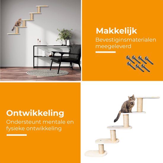 LBB Katten Klimmuur - 5 Plateaus - Klimwand Katten - Geschikt voor Alle Katten