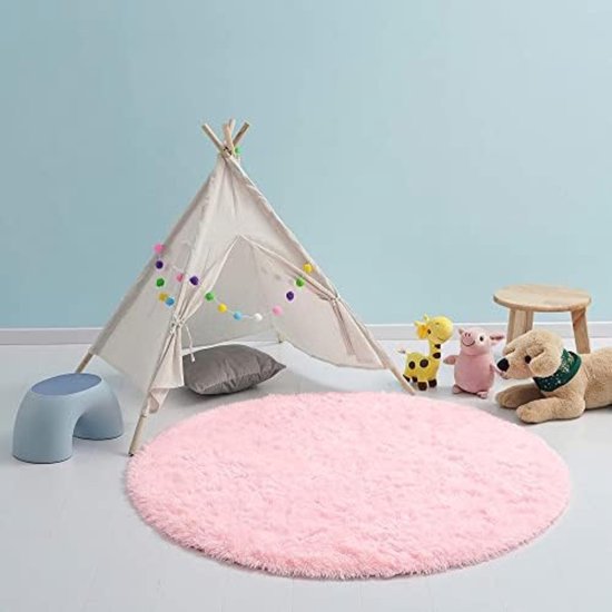 Roze Superzacht Vloerkleed Fluffy Kinderkamer Woonkamer Slaapkamer Non Slip