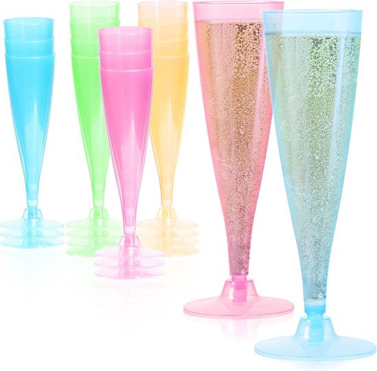 Herbruikbare Champagneglazen Van Kunststof - 50 Stuks - Coupé - 120 Ml Voor Bruiloft Feest Picknicks Verjaardagen